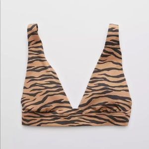 Aerie Animal Print Tie Triangle Bikini Top NWT